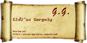 Glósz Gergely névjegykártya