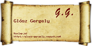 Glósz Gergely névjegykártya
